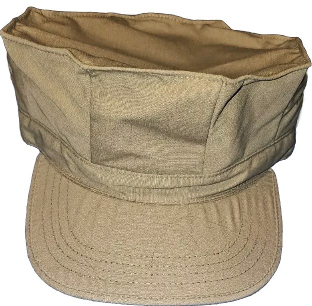 True Spec 8 Point Khaki Double Ply Marine Corp Style Hat Size 6 1/2