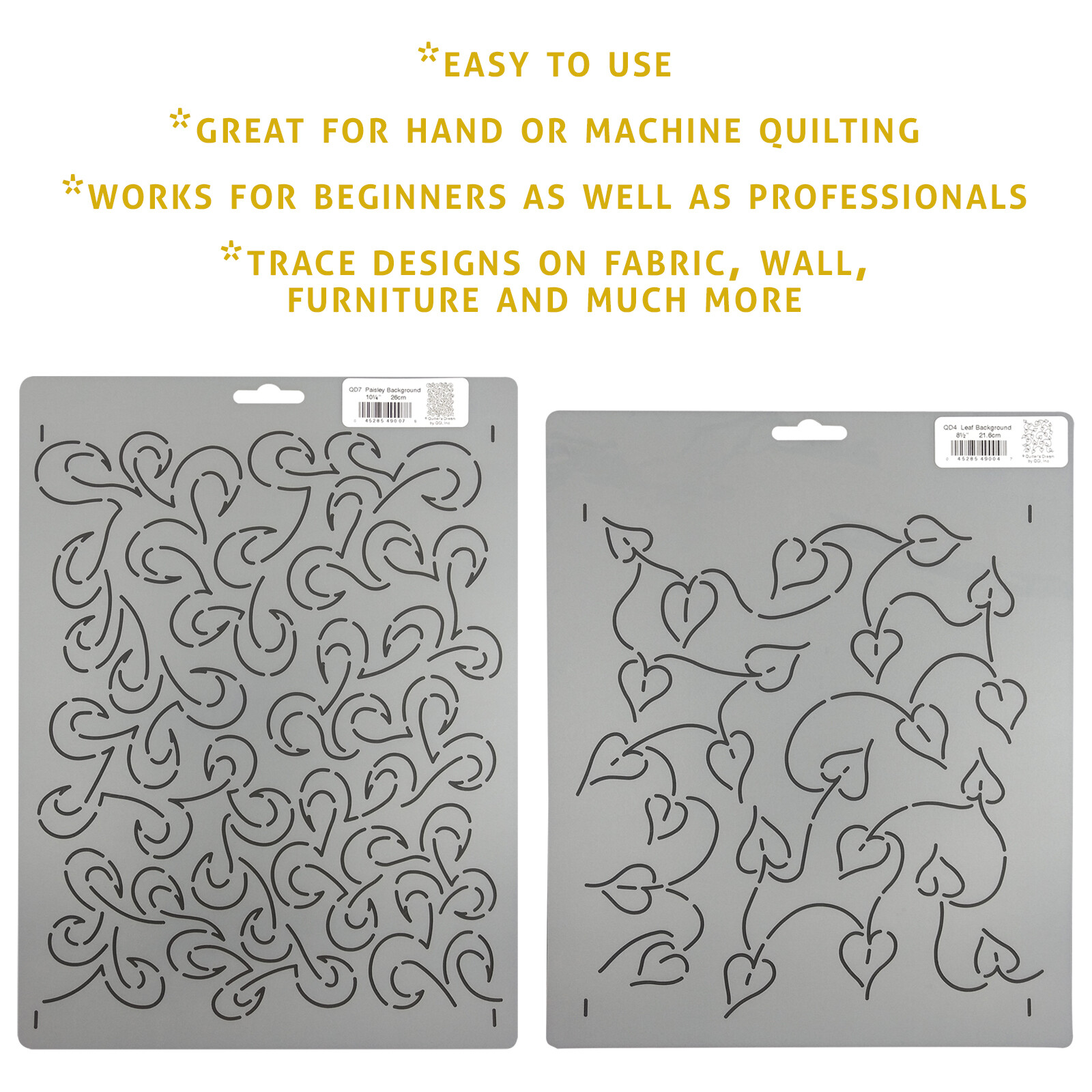 Stencil Quilting Leaf and Paisley Quilt Patterns Background Stencils Templates