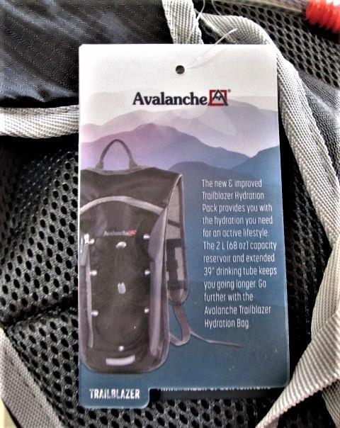 Avalanche TRAILBLAZER Hydration Bag 2 Ltr 68 oz NWT Grey Backpack