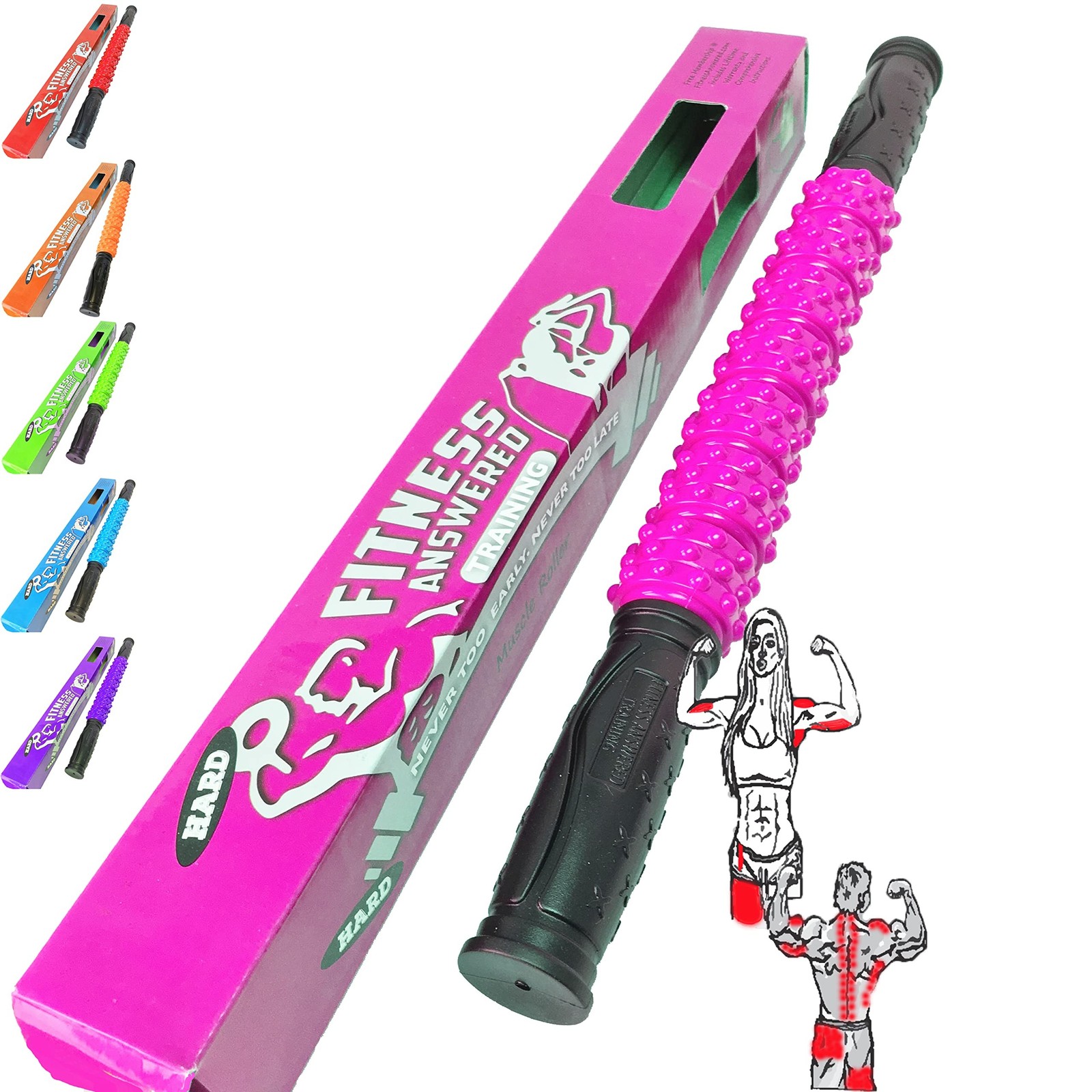 Leg Roller Massager | Massage Roller for Lymphatic Drainage - Pink Elite Hard...