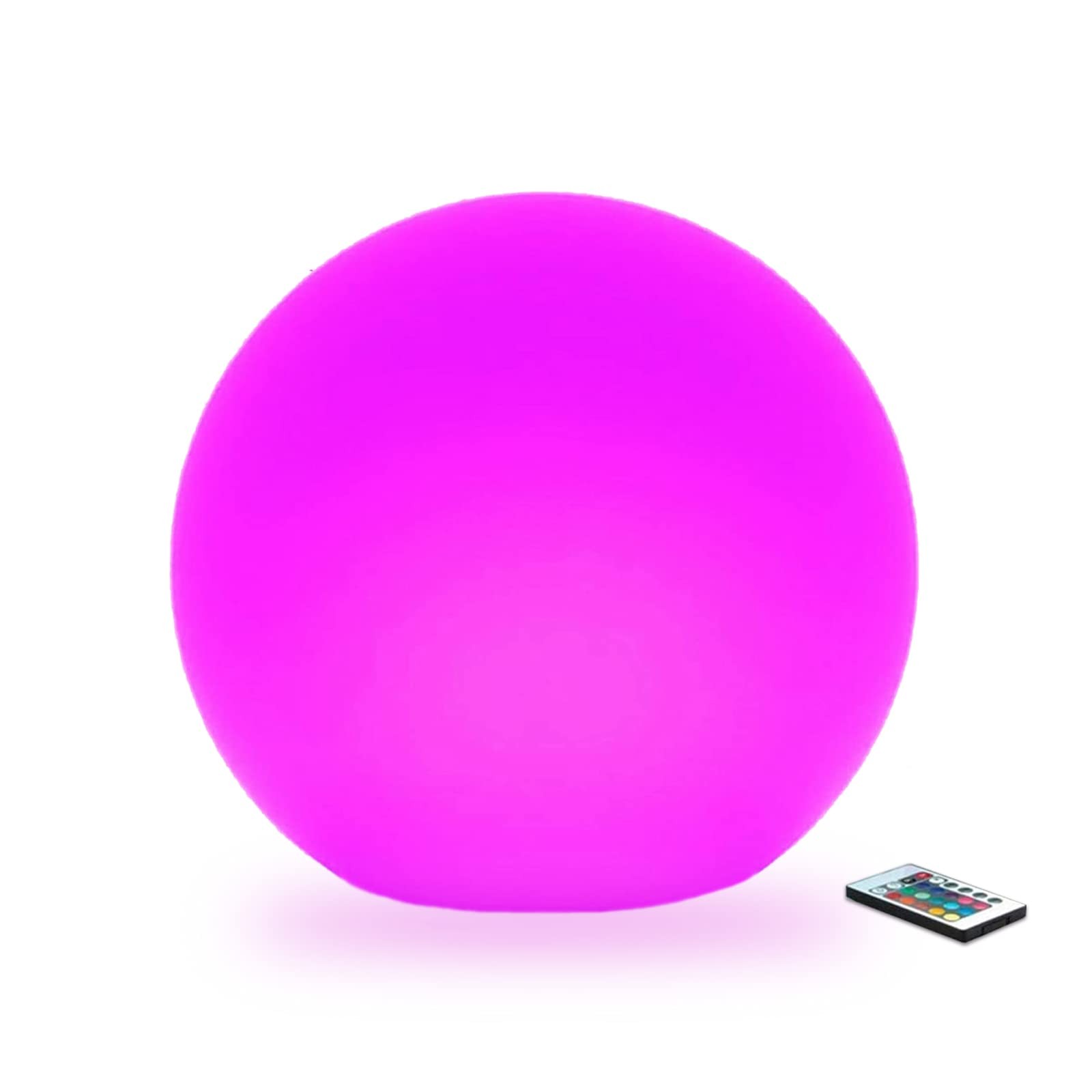 8" LED Glowing Ball Light 16-Color 4-Mode Cordless Rechargeable Mood Lamp