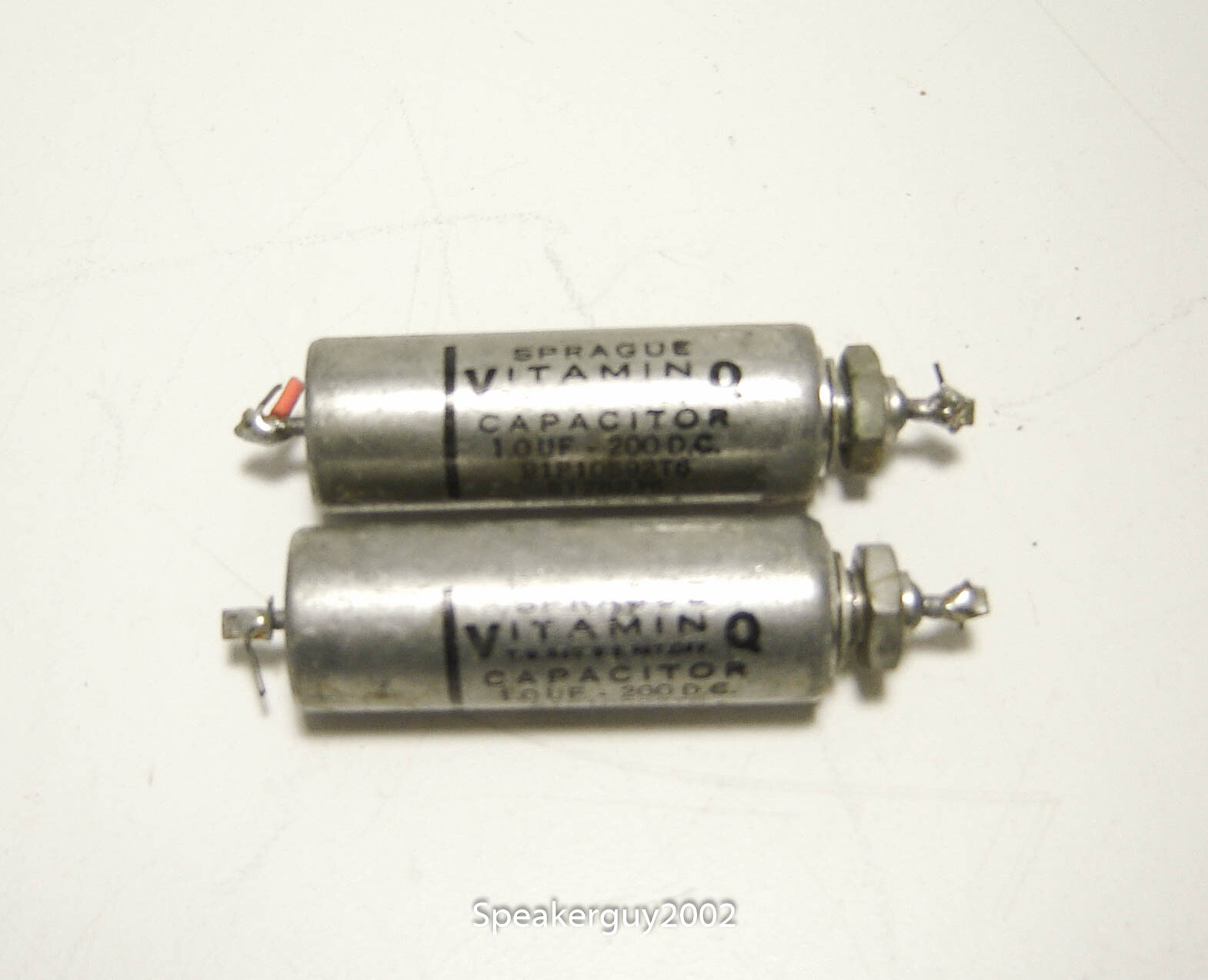 2X Sprague Vitamin Q PIO Capacitors / 1.0 MFD  200 VDC / 91P10592T6 -- KT