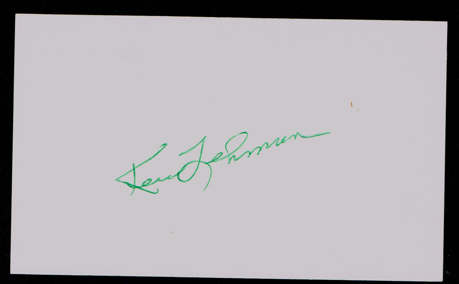 Ken Lehman (d. 2010) signed autograph auto 3x5 index card Baseball Player H4198