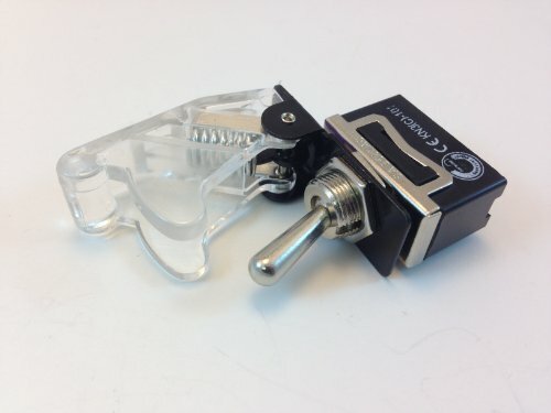HEAVY DUTY ON/OFF SPST 2P TOGGLE SWITCH 20 AMP RATING WITH CLEAR SAFETY COVER