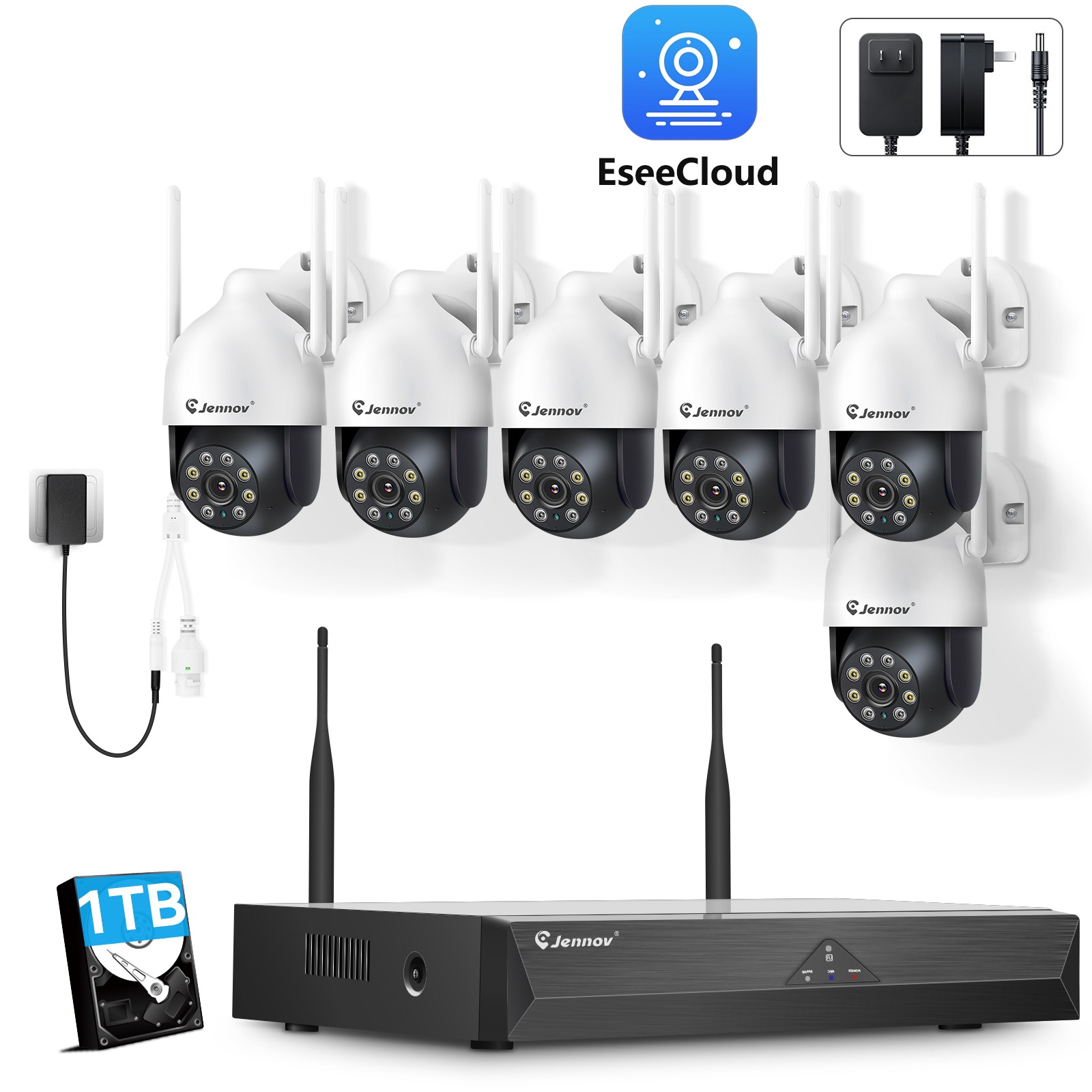 WiFi PTZ Camera IP Security 5MP System Outdoor Wireless Home 10CH NVR Audio