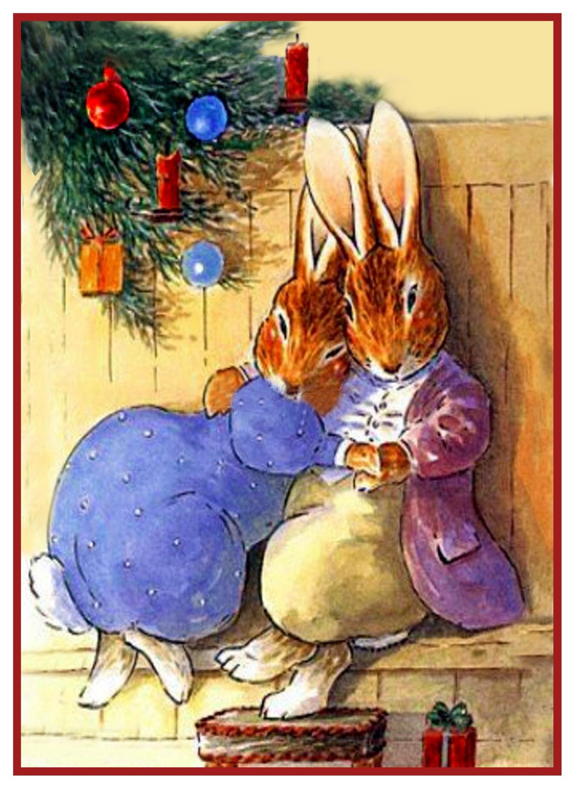 A Bunny Hug at Christmas inspired by Beatrix Potter Counted Cross Stitch Pattern
