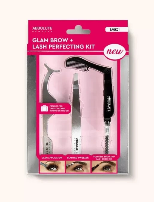 Absolute kit Glam Brow + Lash Perfecting for Eyebrow Tweezer #EAGK01 *