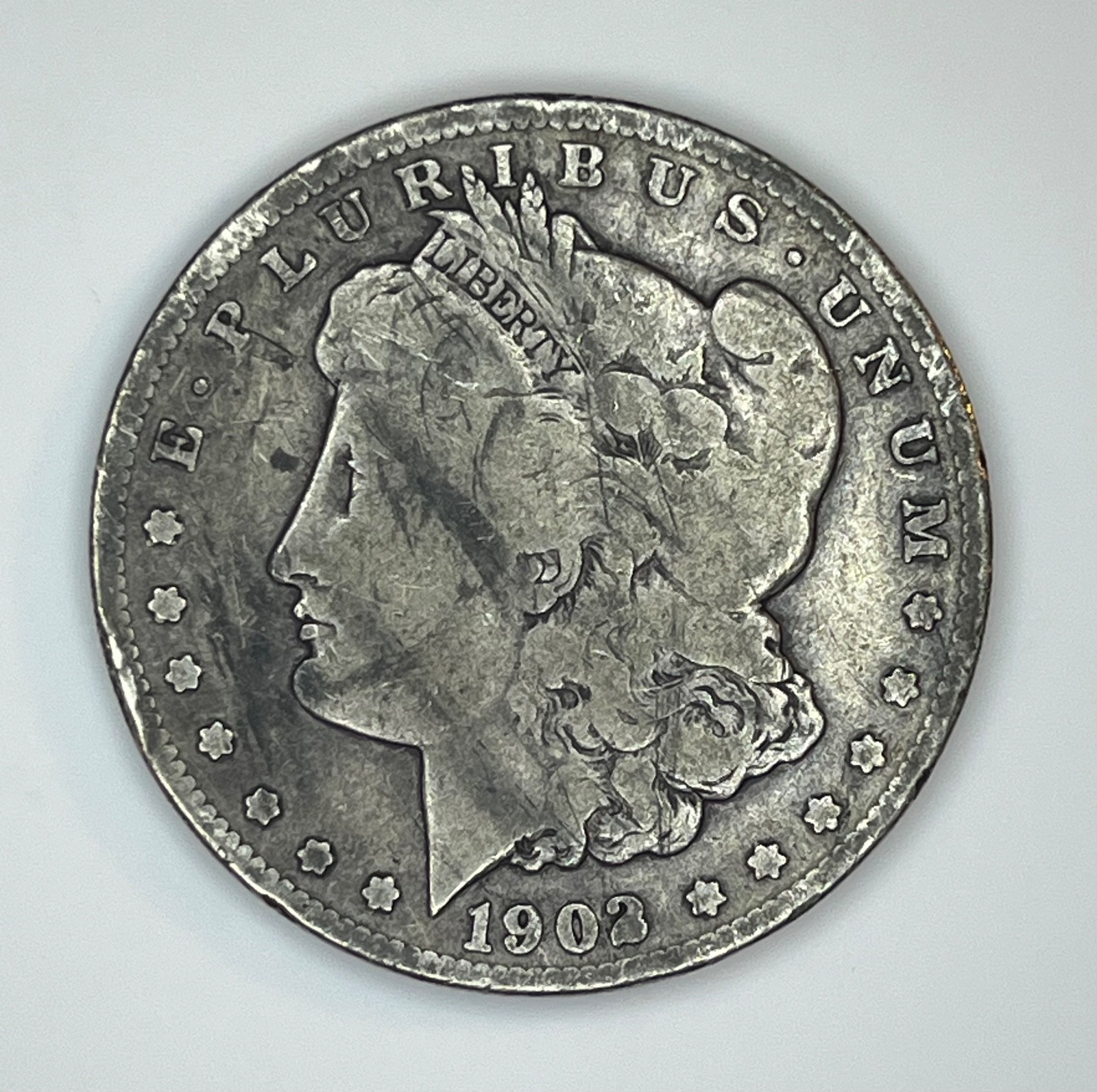 1902-O Morgan Silver Dollar ERROR Closed #2 *MD169
