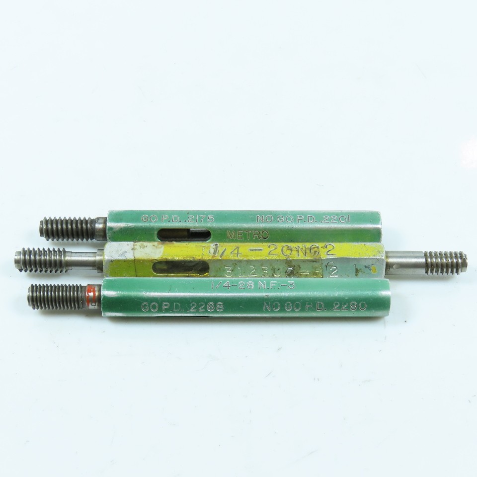 Misc. 1/4"-28 & 1/4"-20 Thread Plug Gage Lot of 3