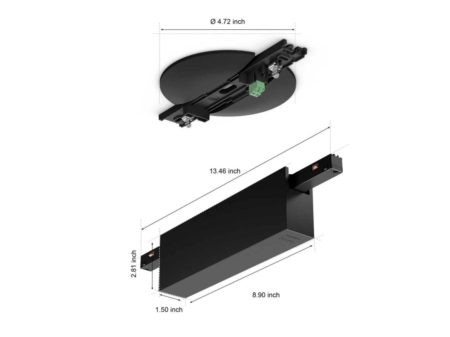 Philips Hue Perifo ceiling 90 W 2-point power supply unit Black