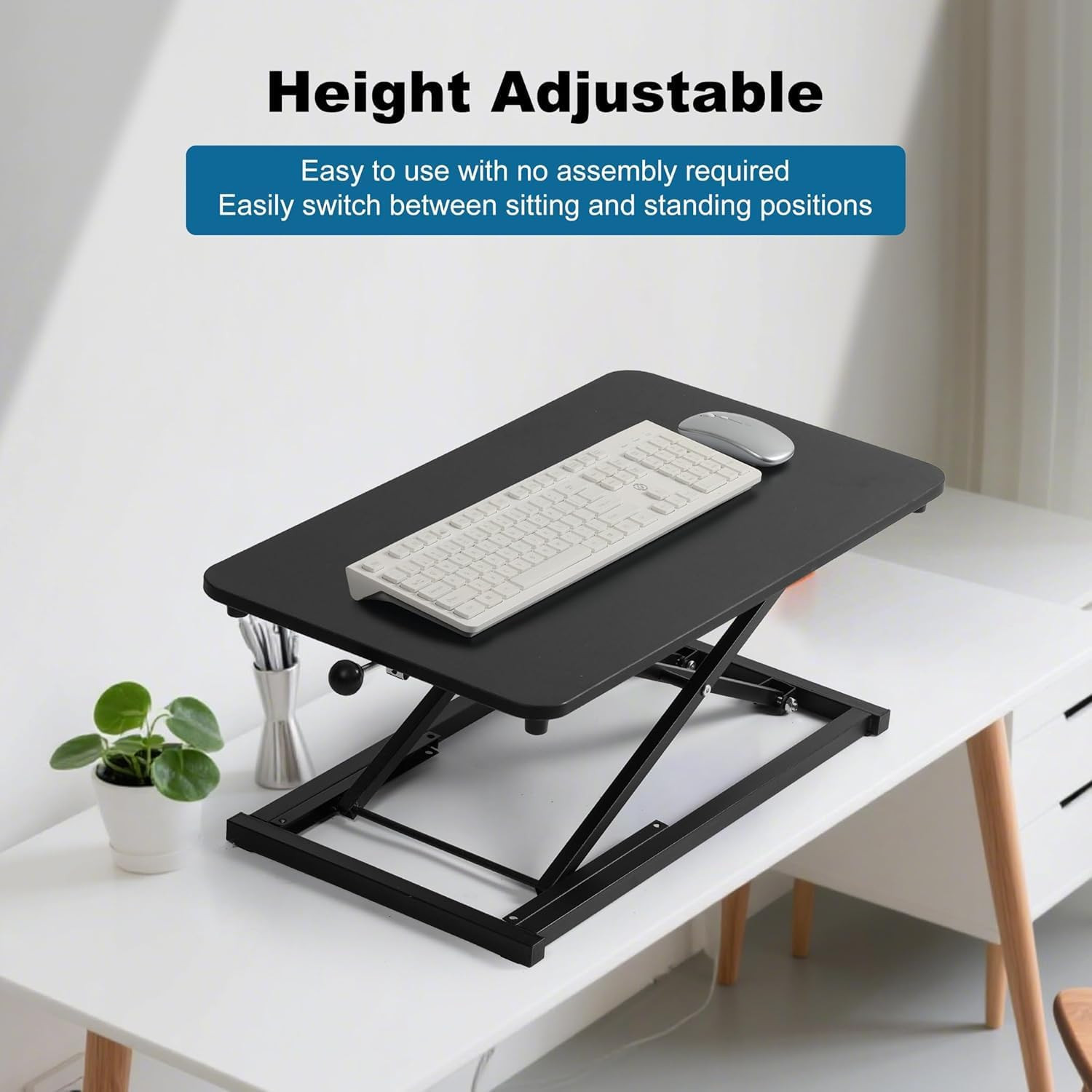 Height Adjustable Standing Desk Converter,Computer Keyboard Stand for Desktop,Ke