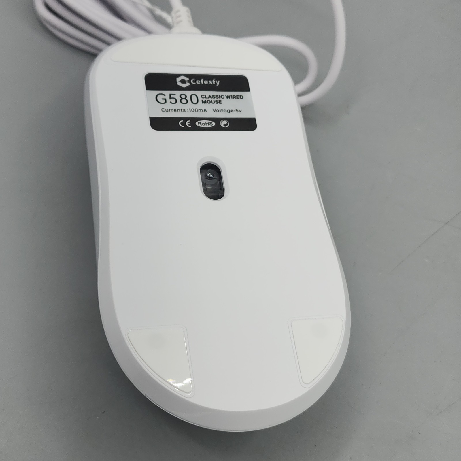 Mouse Cefesfy G580 White Wired Mouse New Open Box