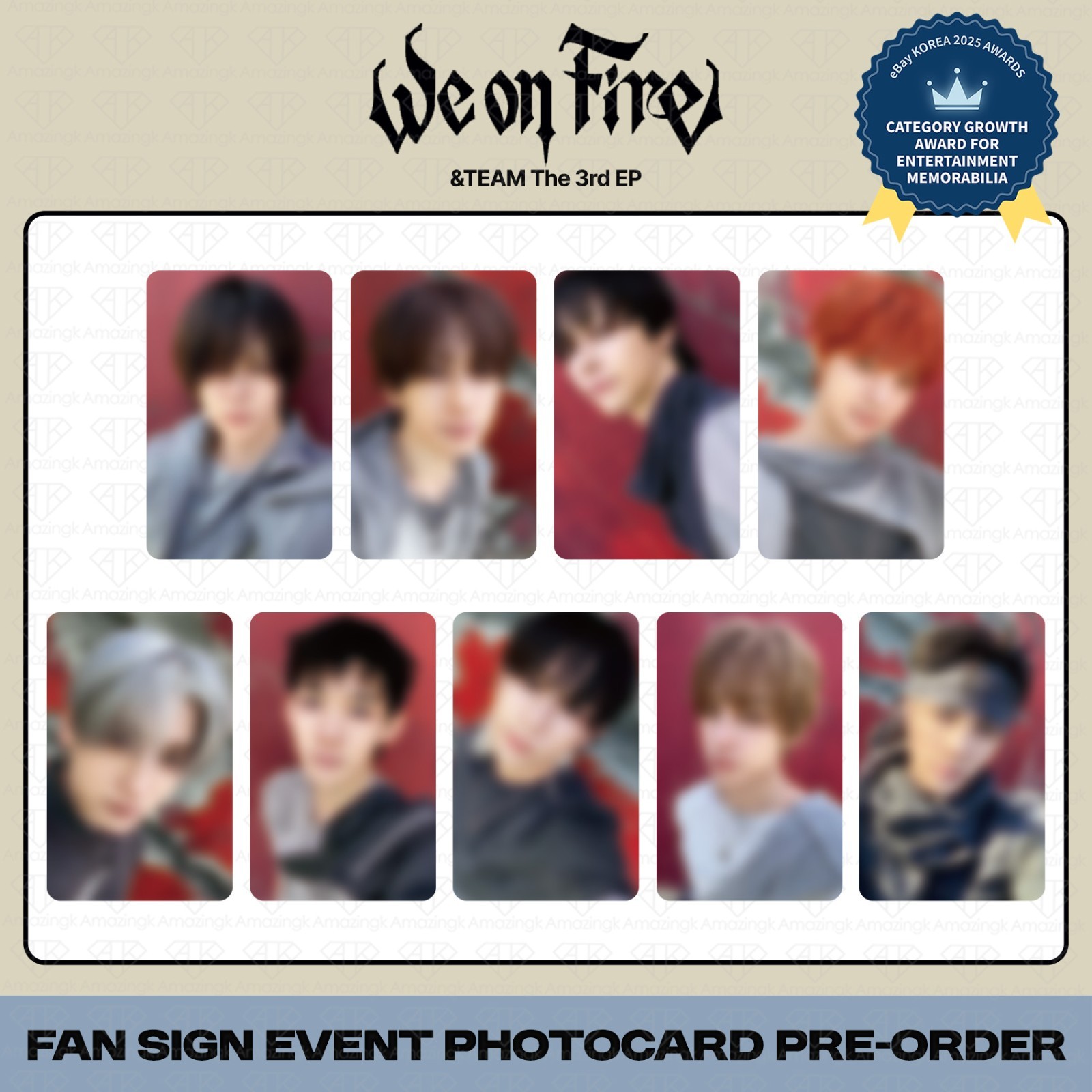 [PreSale] &TEAM 3rd EP Album We on Fire Ktown4u Fan Sign Event Photocard