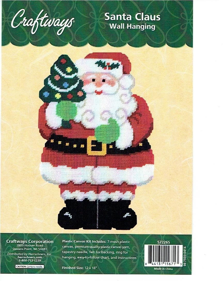 SANTA CLAUS  WALL HANGING   plastic canvas  PATTERN (#TF0556)