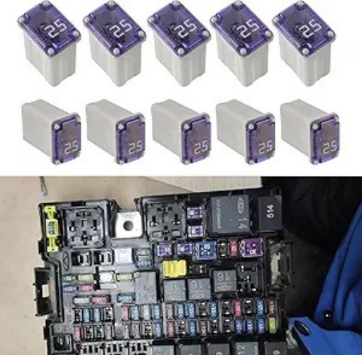 10PCS 25 Amp Micro Cartridge Fuses, Auto Fuse, Automotive Low Profi Color: 25A