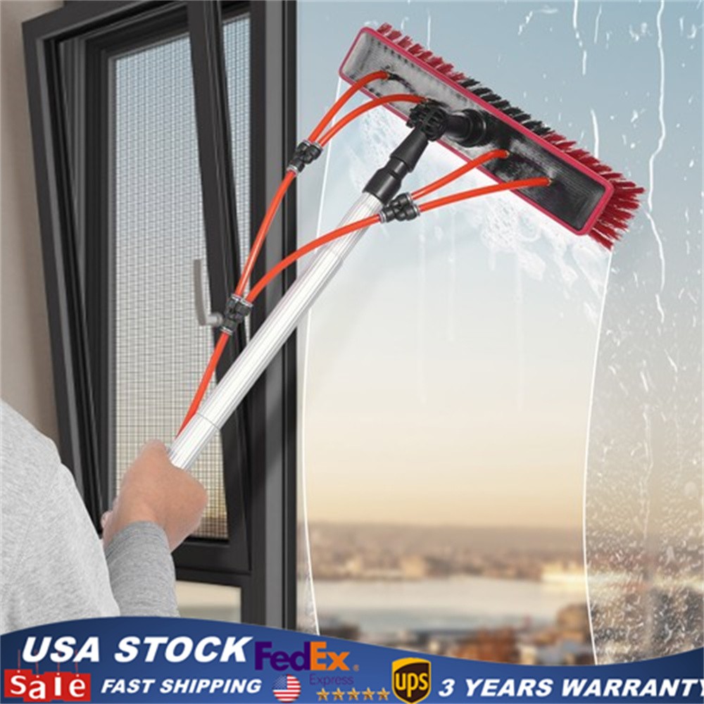 Water Fed Pole Kit Water Fed Brush 26FT For Window Solar Panel Cleaning Washing