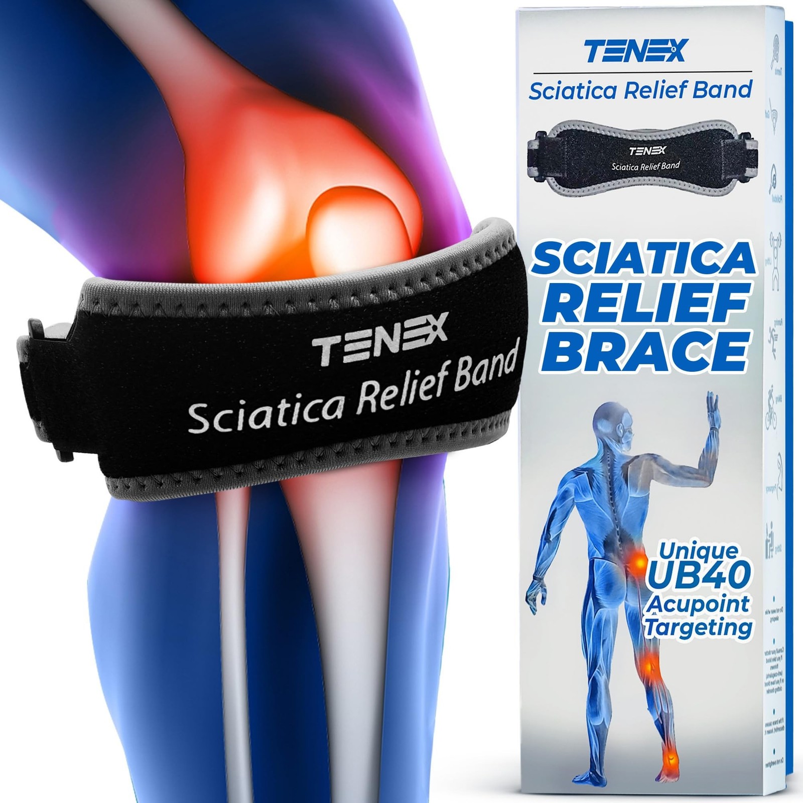 Tenex SRB Sciatica Pain Relief Device, Non Slip 10X Sciatica Relief Band For ...