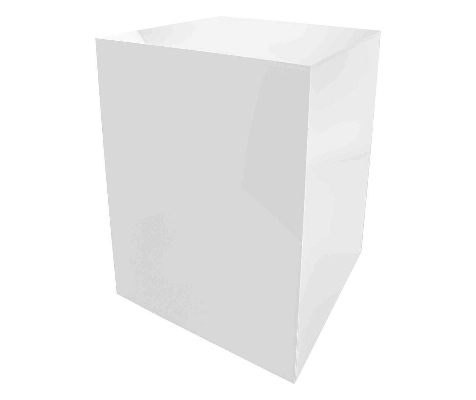 Acrylic Pedestal Display Box Cube Tall Stand Bin Riser 12"w x 12"d x 16"h White