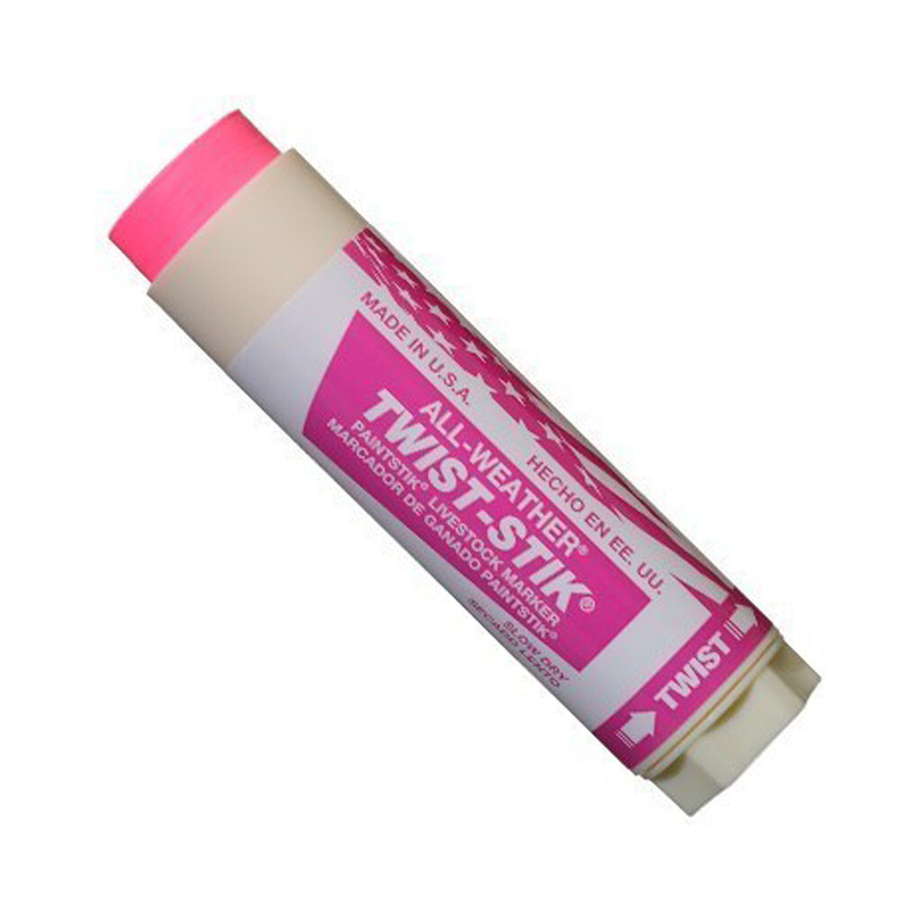 Livestock Markers Twist Sticks Florescent Pink 12 Count