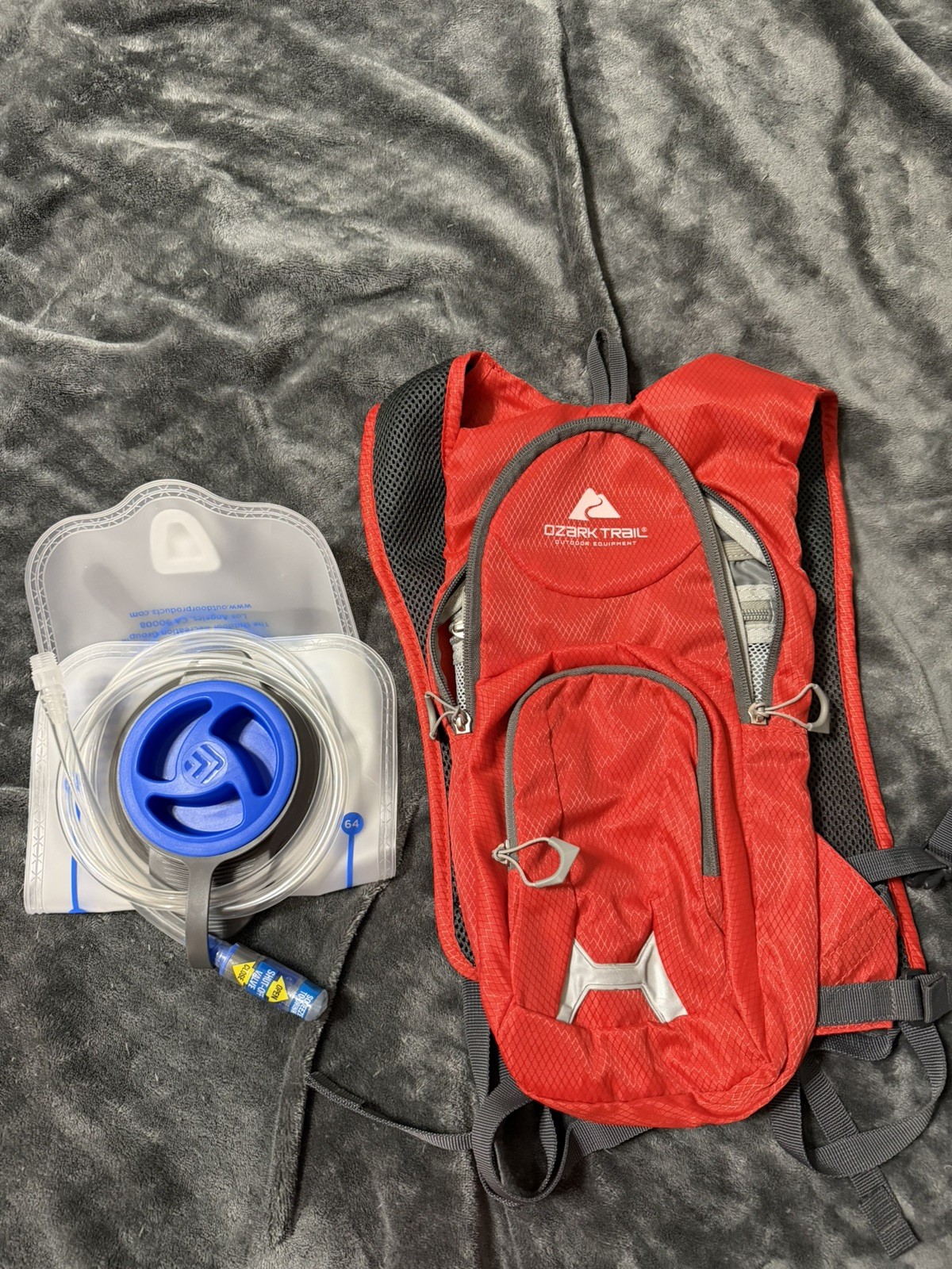 Ozark Trail Hydration Backpack Red & New Outdoor Products Hydration Bladder 2L