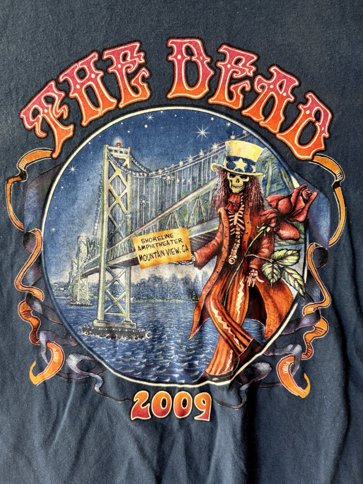 THE DEAD ( GRATEFUL DEAD ) Mountain View Shoreline Amphitheatre 2009 Tour Shirt