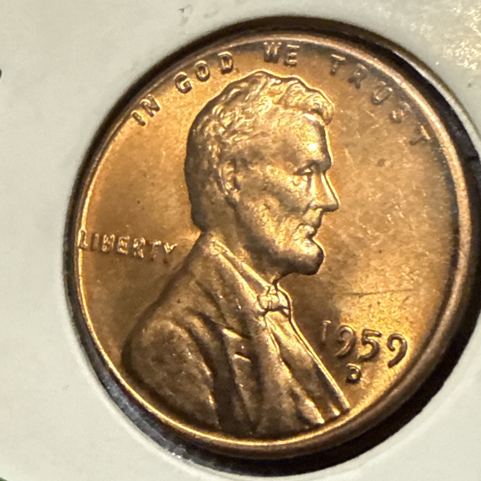 1959 D Red Lincoln penny