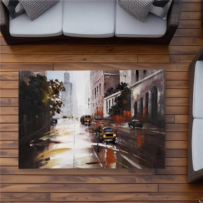 Begin Home Decor C1ROAR35GKAGWR 3 x 5 ft. Morning Street Scene - Contemporary...