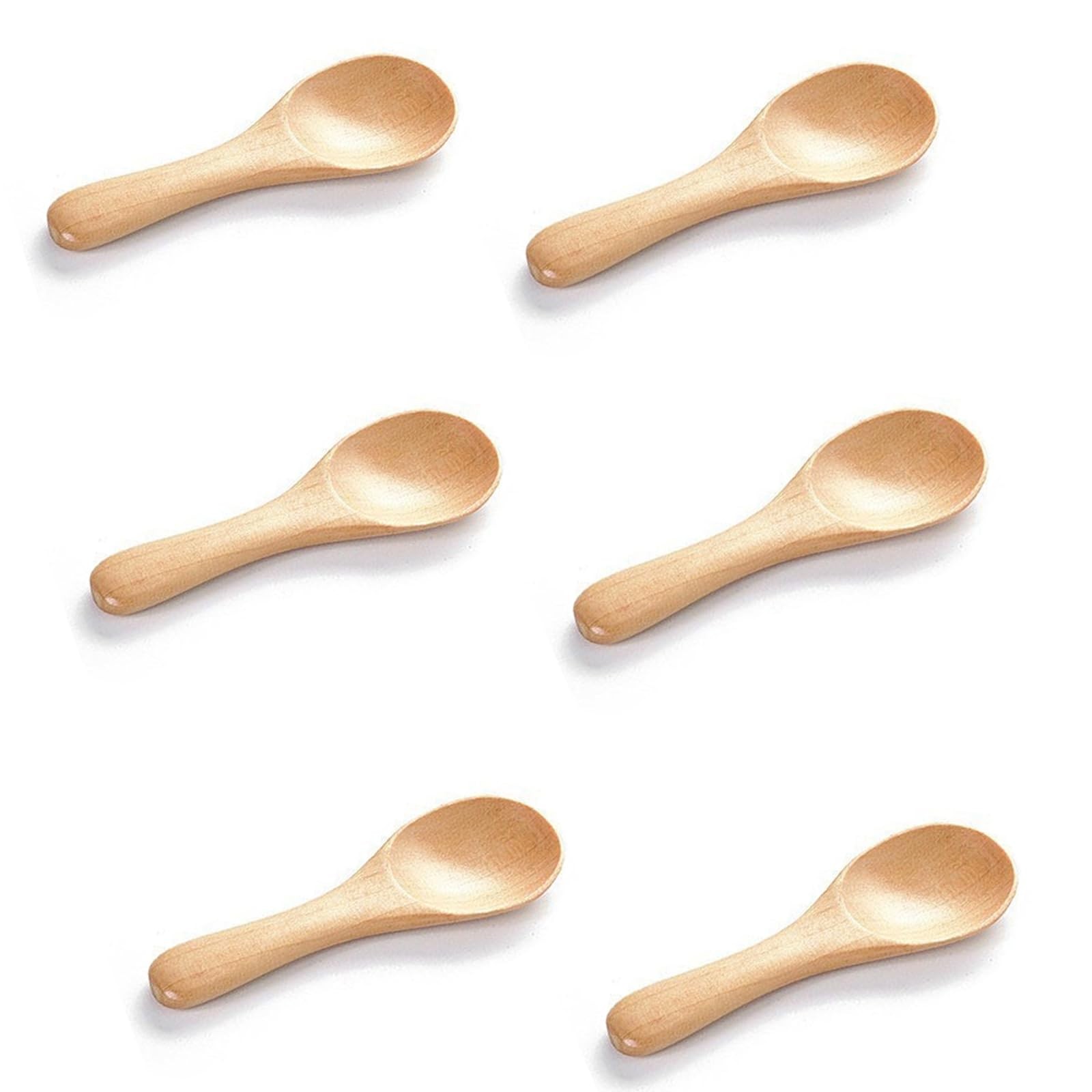 Asanta 6 PCS Small Wooden Spoons, 3.9 Inch Tiny Spoons for Spices Jars, Mini ...