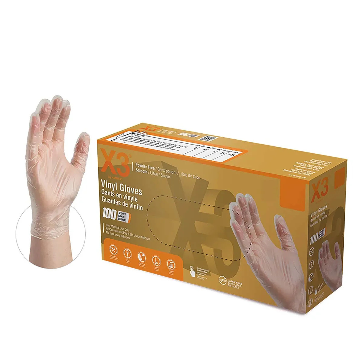 Common Culture Clear Vinyl Powder Free Gloves - 5-mil (100/Box) - Large Large