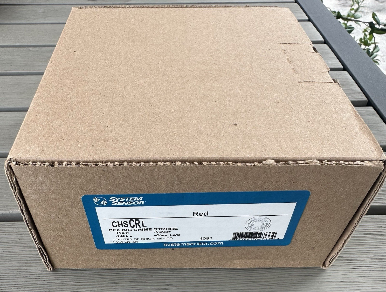 System Sensor CHSCRL Ceiling Chime Strobe, Red