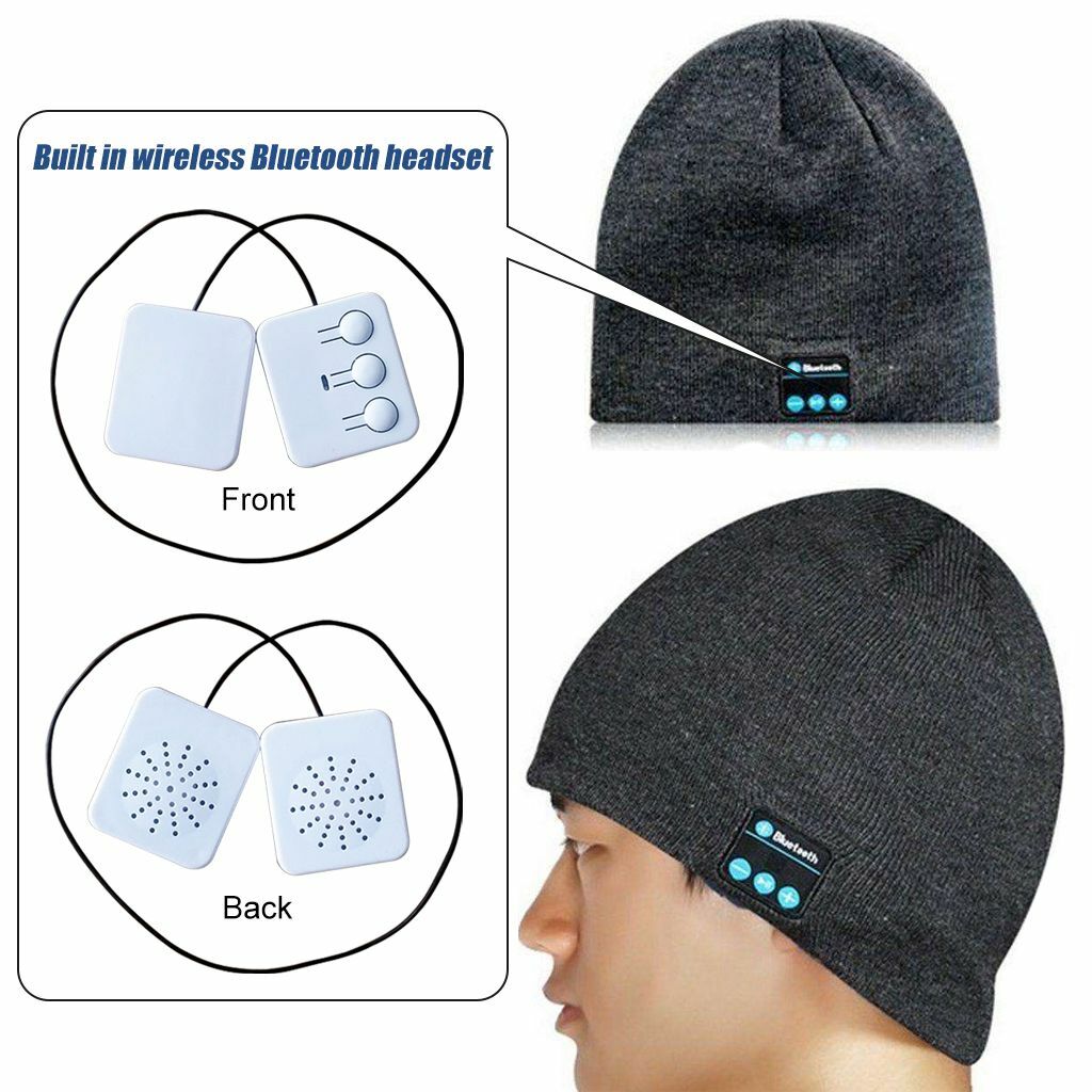 Soft Beanie Hat Warm Headset Headphone Speaker Mic Wireless Bluetooth Smart Cap
