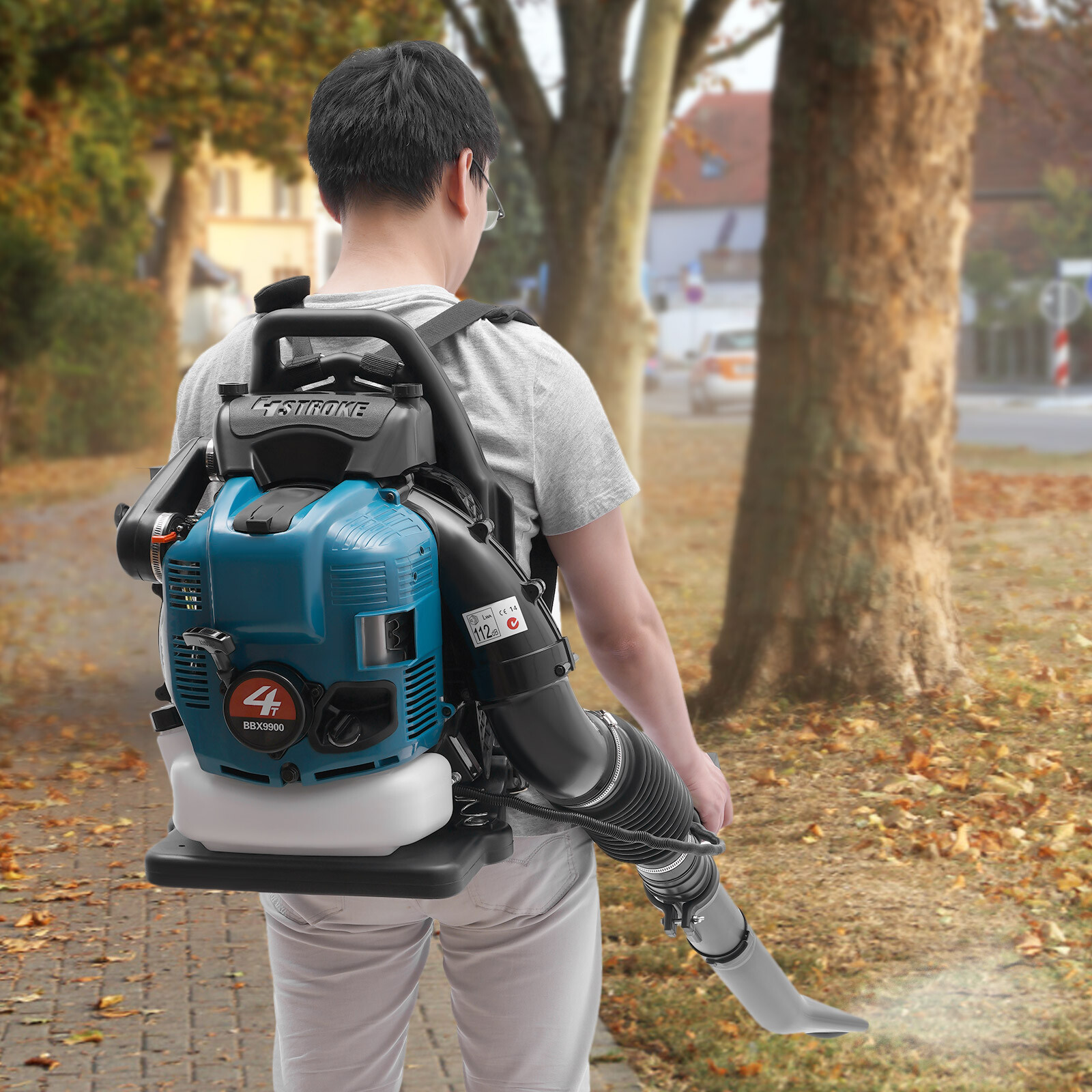 75.6CC 4-stroke Engine Gasoline Backpack Leaf Blower Gas Snow Lawn Blower,2.6KW