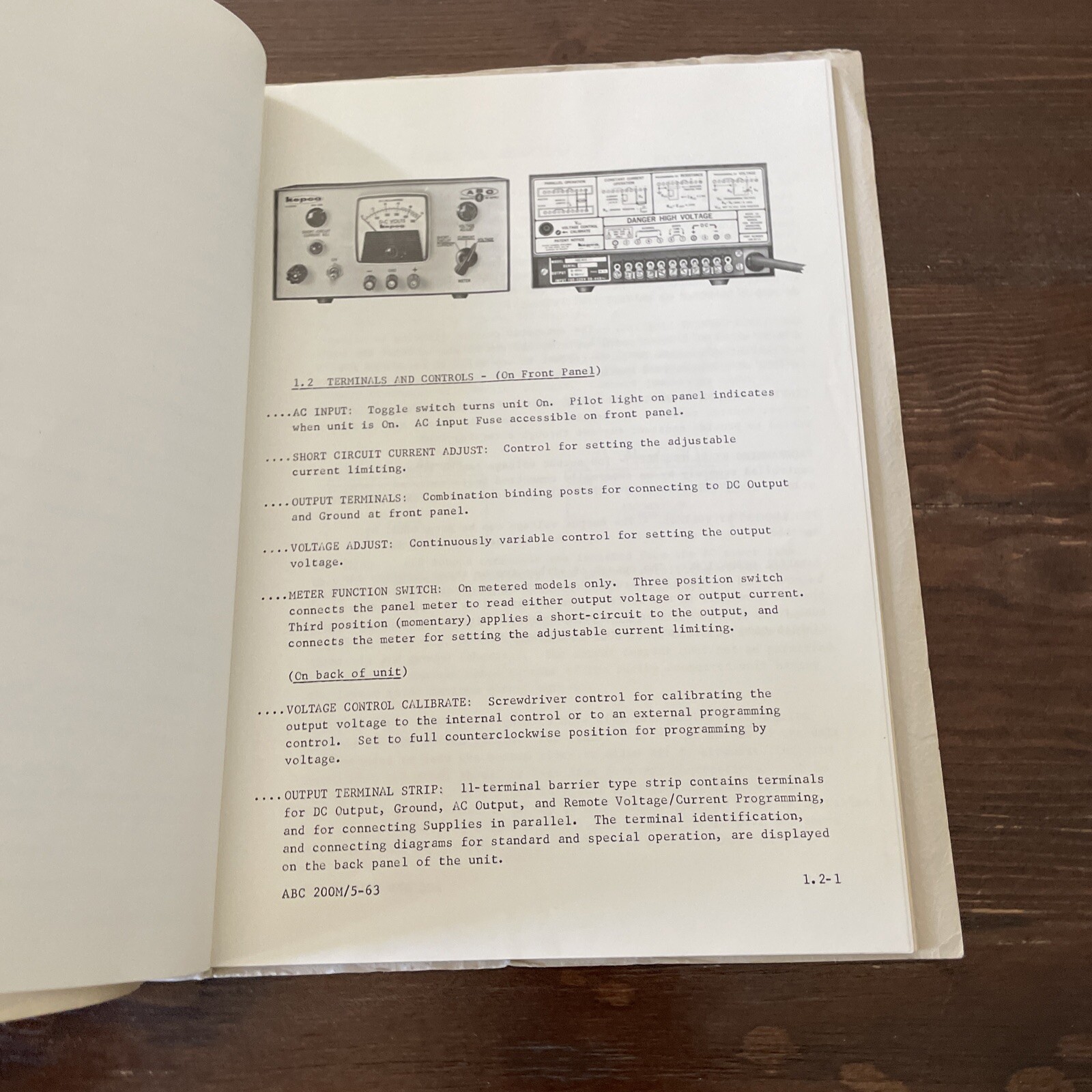 Kepco ABC 200M Voltage Regulated DC Power Supply Instruction Manual 1963