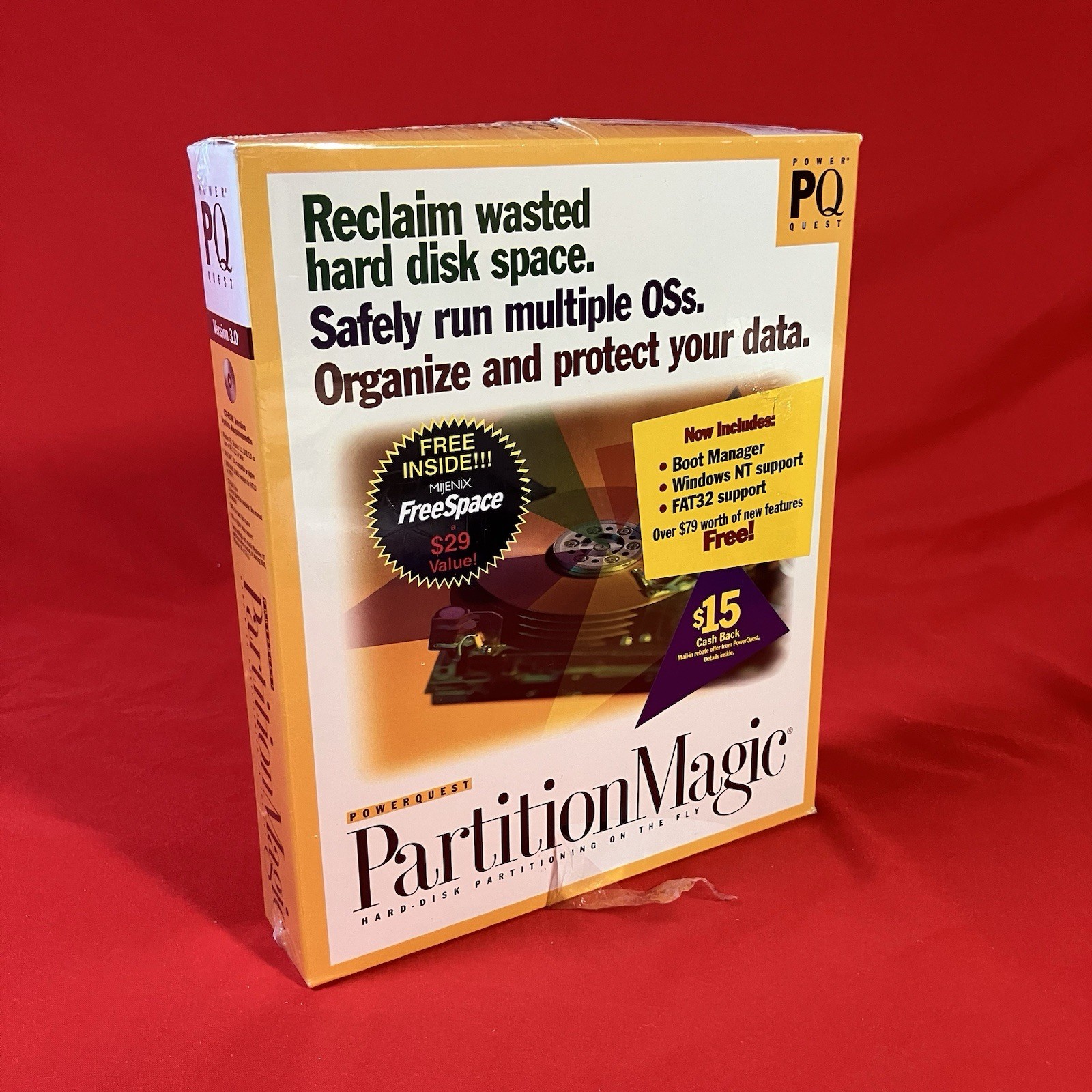 Vintage 1997 Partition Magic 3.0 Software Disc, Guide Key In Sealed Box /Flaw #2