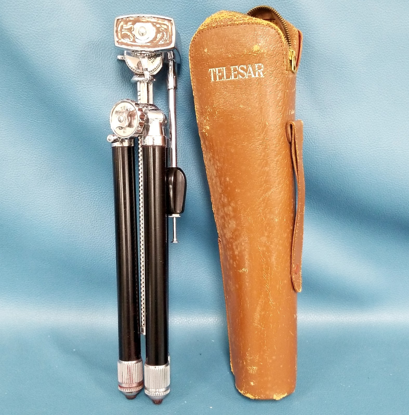 Vintage Vivo Camera Tripod Telestar In Original Leather Case Japan