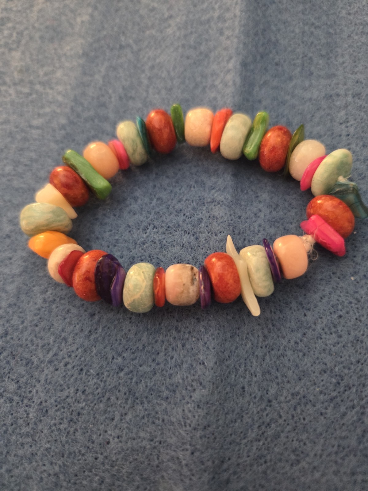 Gorgeous Gemstone Stretch Bracelet 6.5 - 7 Inches All Handmade