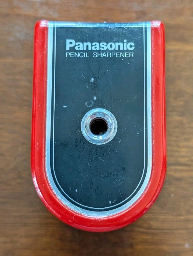 Vintage Panasonic KP-1A Battery Pencil Sharpener - Red - Made in Japan - TESTED