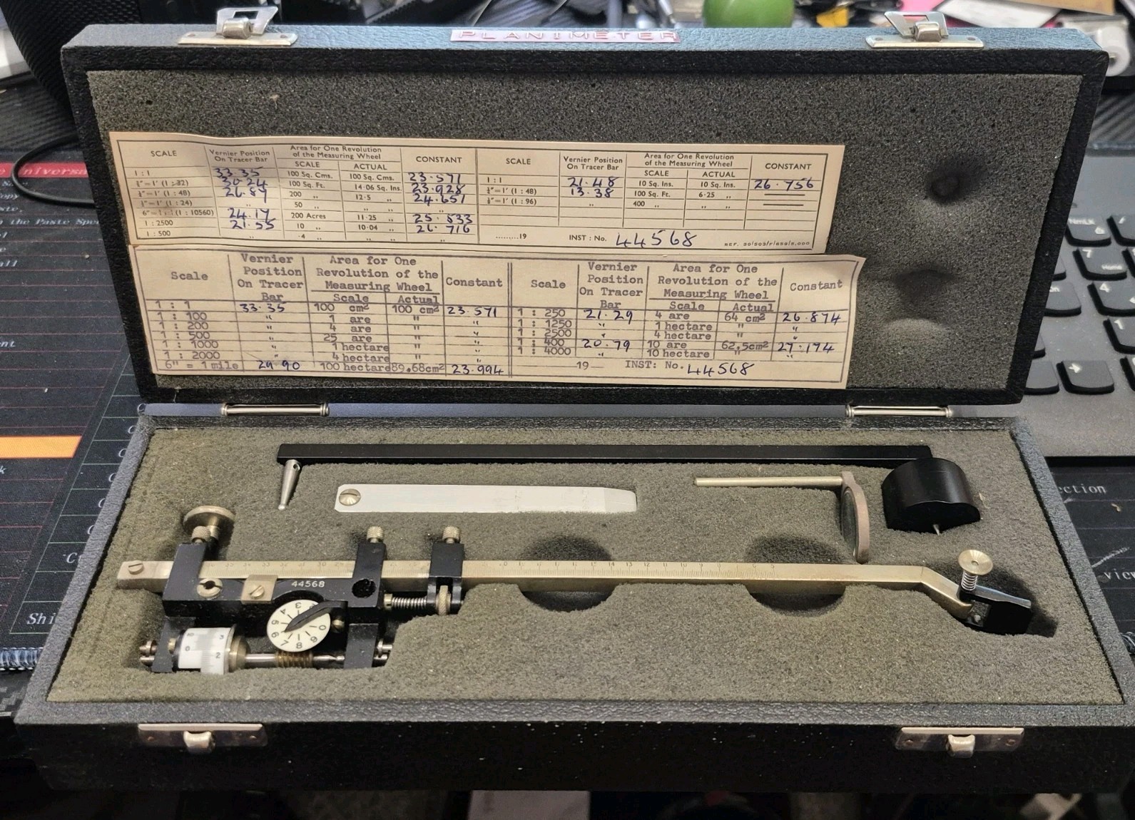 Allbrit planimeter vintage V.G.C. Original case. serial Number 44569 - 1970s