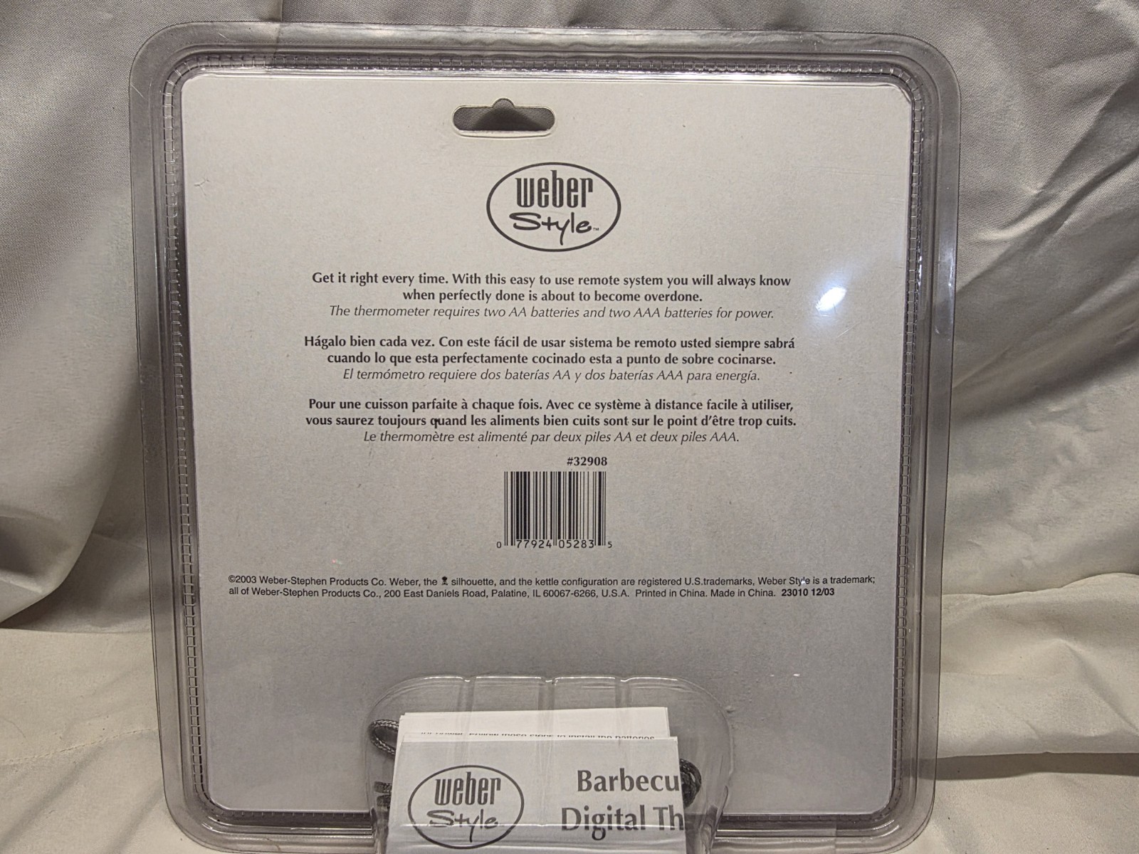 Weber Style Audible Meat Thermometer- 32910- NEW