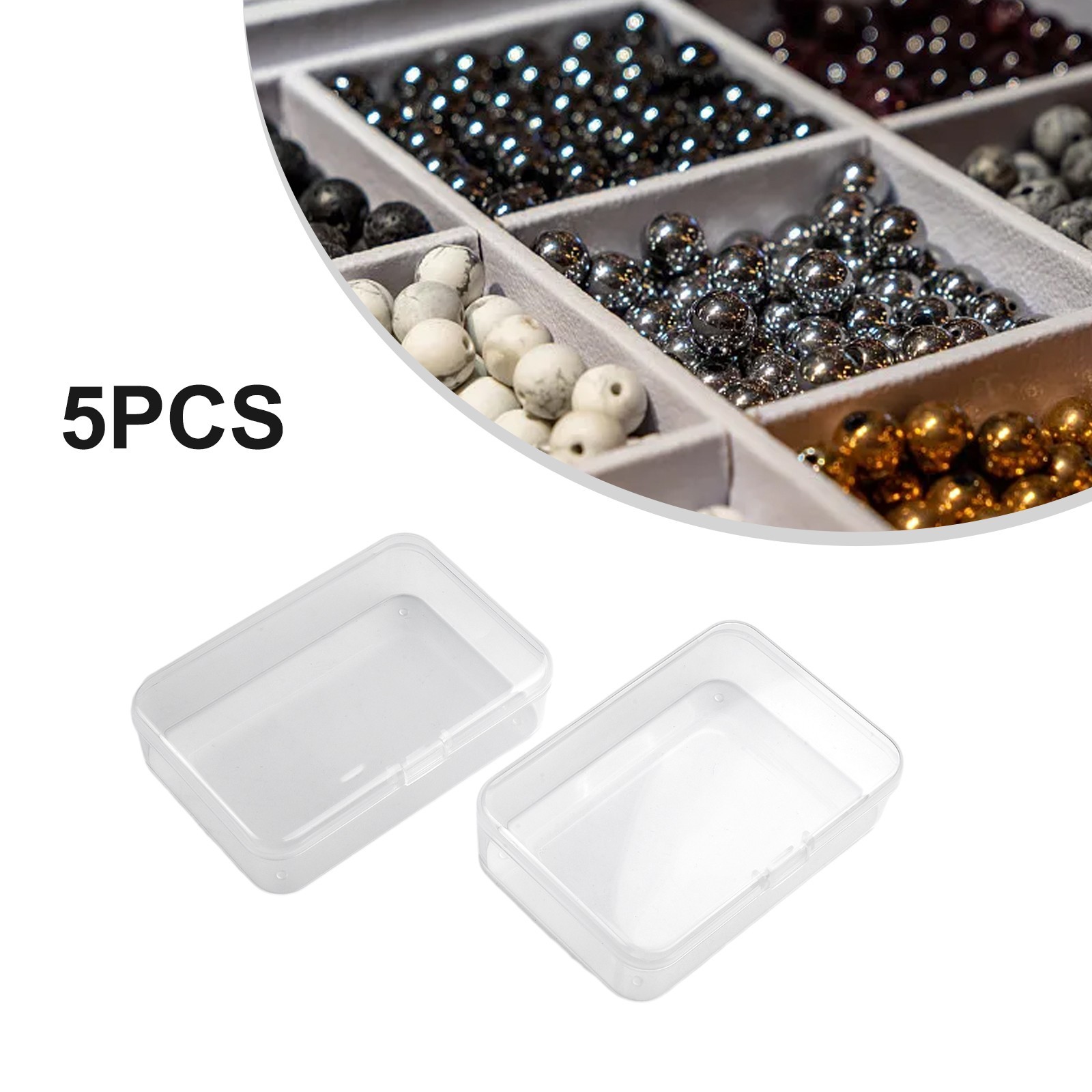 5pc Clear Plastic Storage Box Playing Cards Case Jewelry Beads Card Holder Boxes