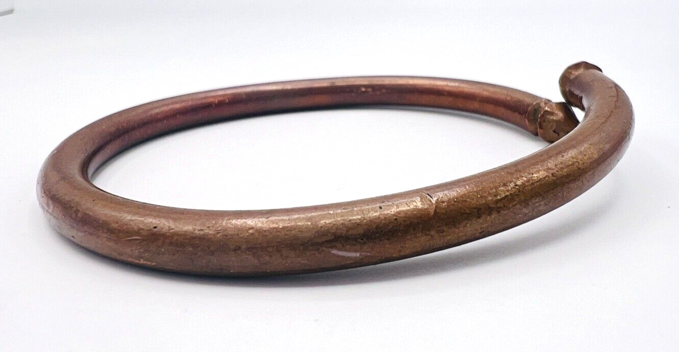 Handcrafted Brutalist Shabby Chic Copper Bangle Bracelet