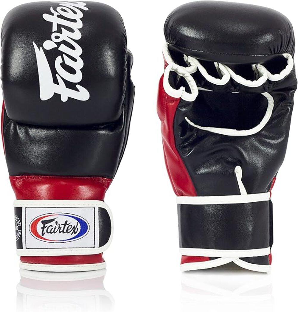 Gloves MMA Fairtex FGV18 Black Red (Synthetic Leather)