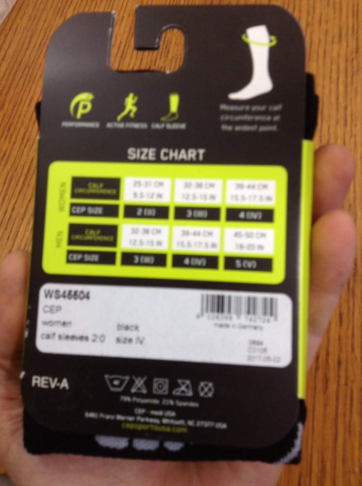 Cep Womens Compression Run Sleeves Size 4 (5693)