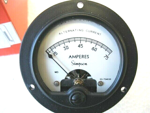 Simpson 02200 Electric Analog Panel Meter 0-75 VAC Round Series model 155