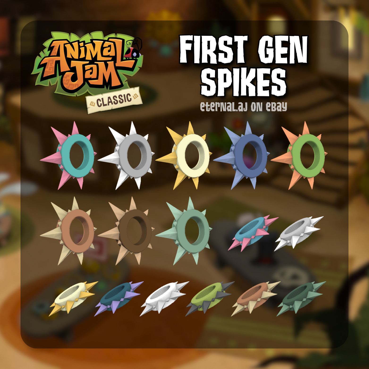 Animal Jam Classic (AJC) | First Gen Spiked Collar/Wristband (READ DESCRIPTION)