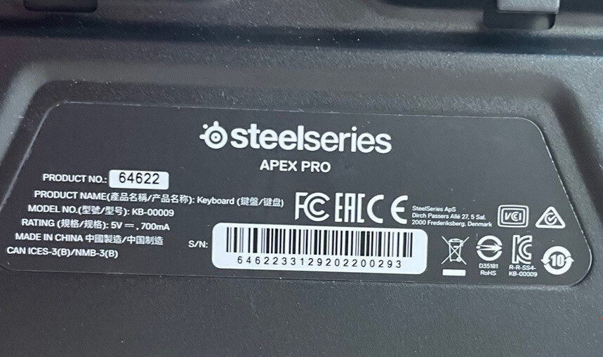 SteelSeries Apex Pro SINGLE REPLACEMENT KEYBOARD KEYCAPS KEYS (KB-00009)