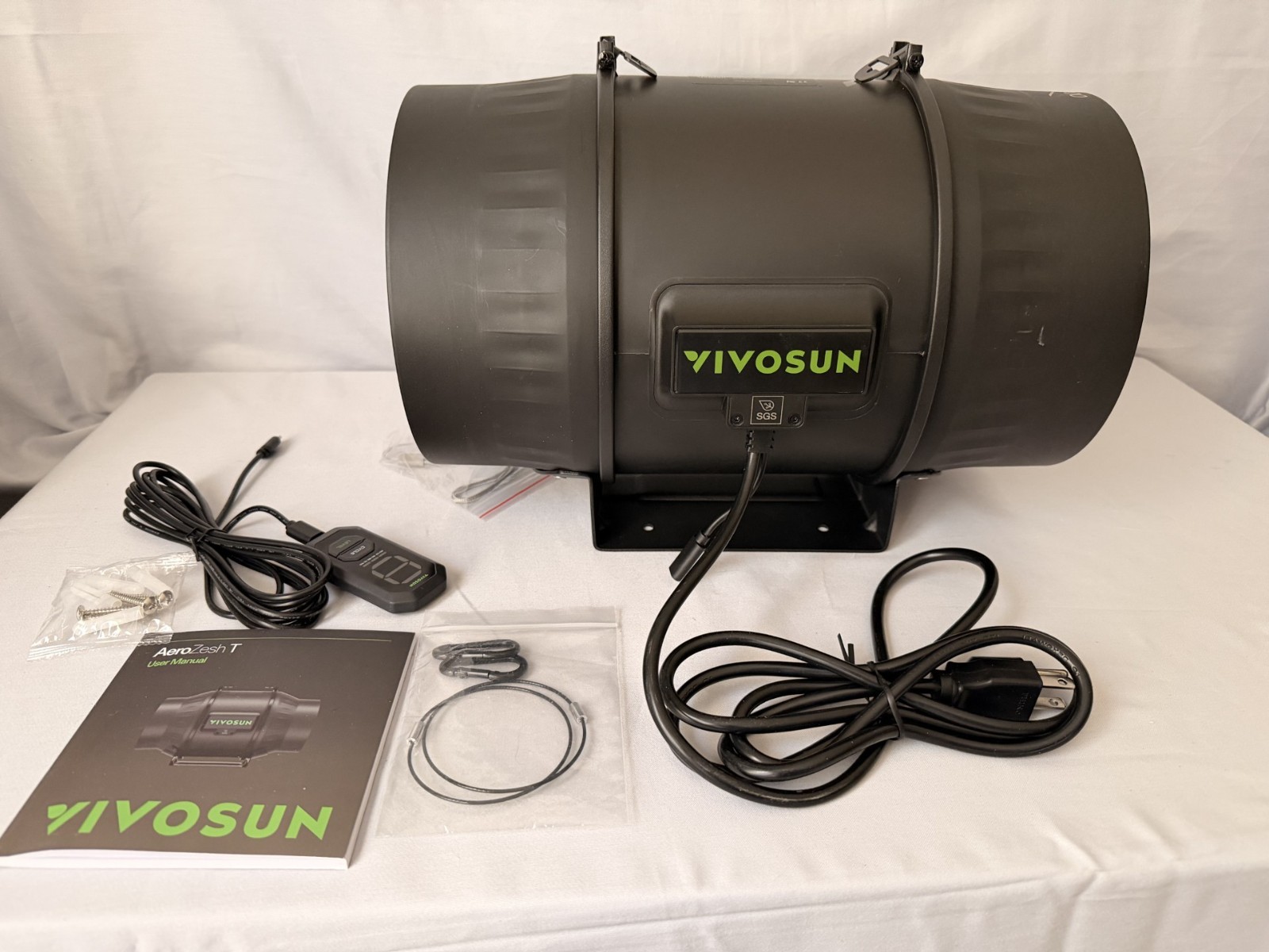 VIVOSUN T8 8" Inline Duct Fan & 3 Cycle Modes E12 Speed Controller, CFM EC Motor