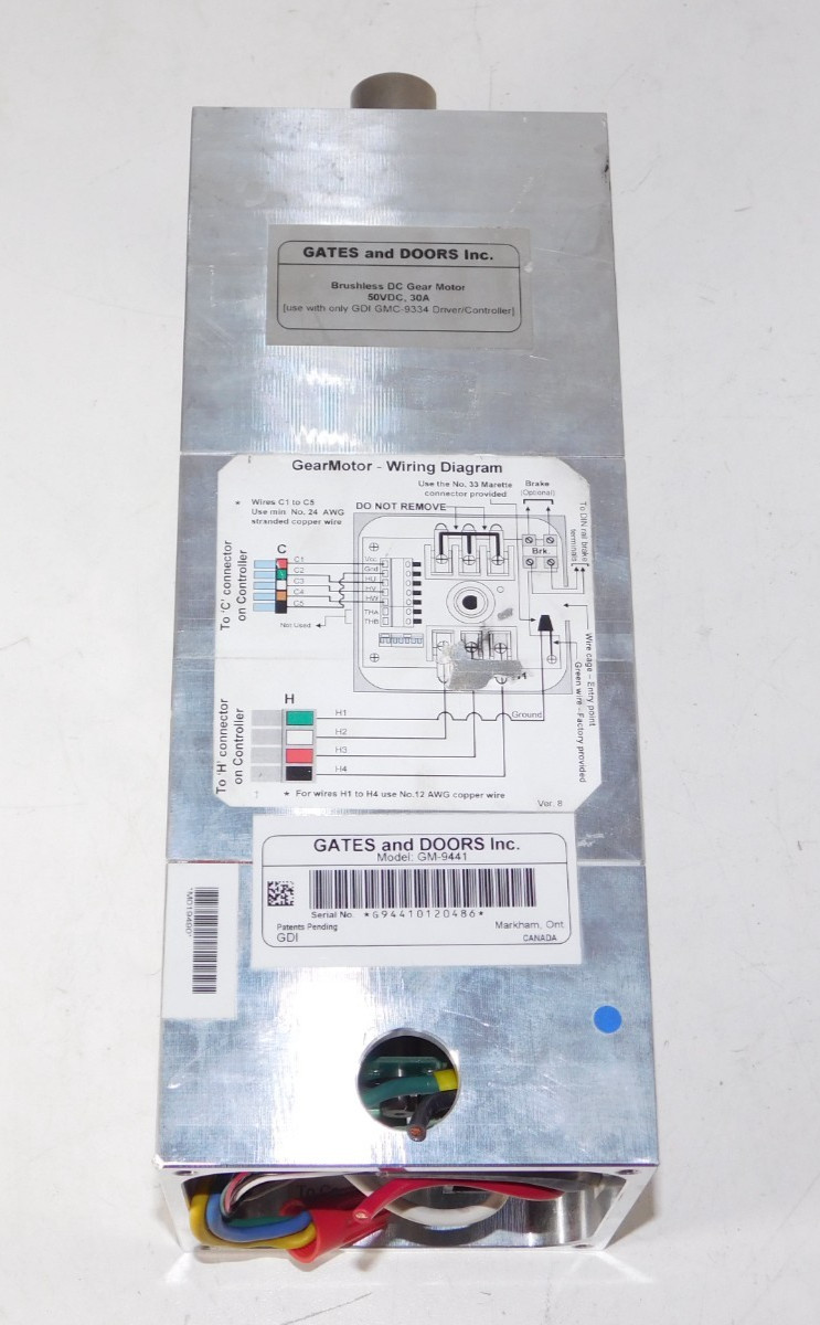 Gates Doors GM-9441 Brushless DC Operator Gear Motor GDI GMC-9334 Driver Control
