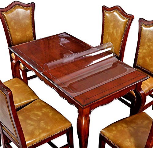 Clear Plastic Tablecloth Dining Coffee 48 X 110 Inches Upgraded Clear 1.5mm
