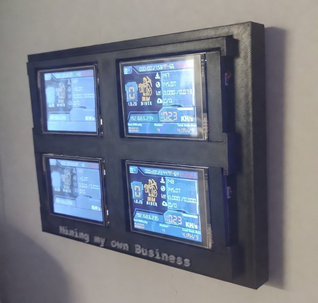 NM Nerd Miner Crypto Mining Rig - 4 x 1060 kh/s Wall Mountable - Mining Rig